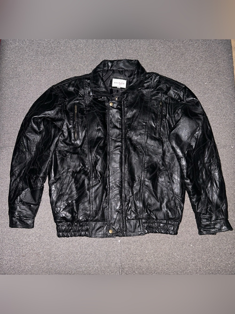 Rare 80s Black Bomber-Style Genuine Leather Jacket - Unbranded